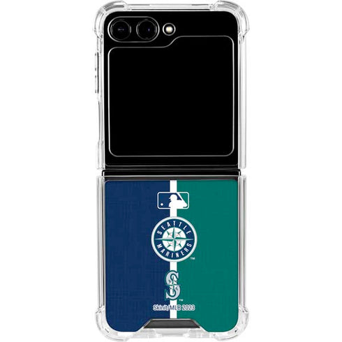 MLB Seattle Mariners Split Galaxy Z Flip6 Clear Case